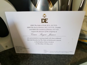 Duke of Edinburgh Award - Buckingham Palace Invite